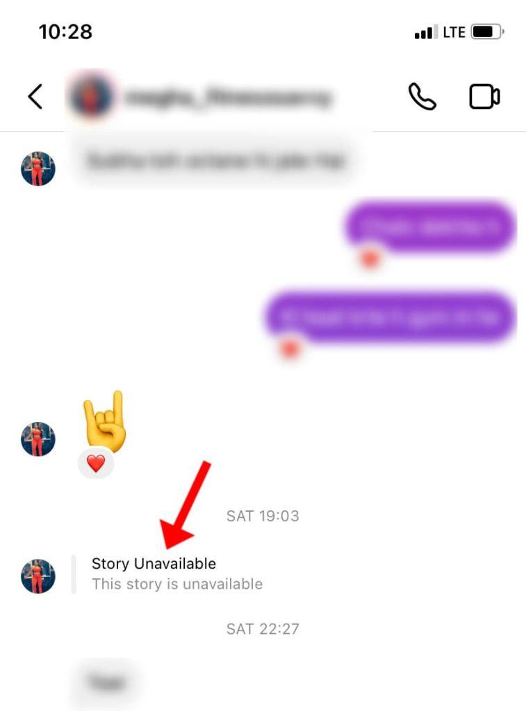 Instagram showing this story is unavailable