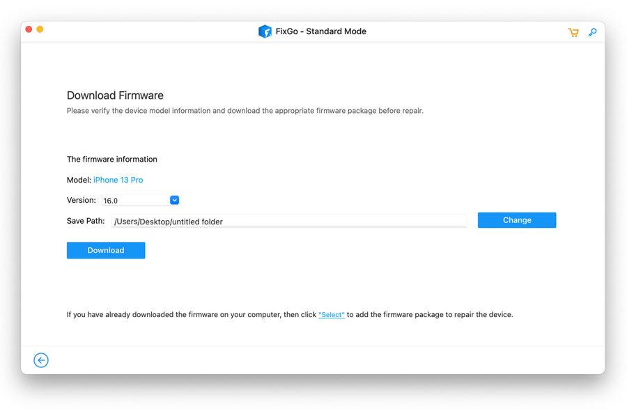 Use iToolab FixGo to update iOS 16