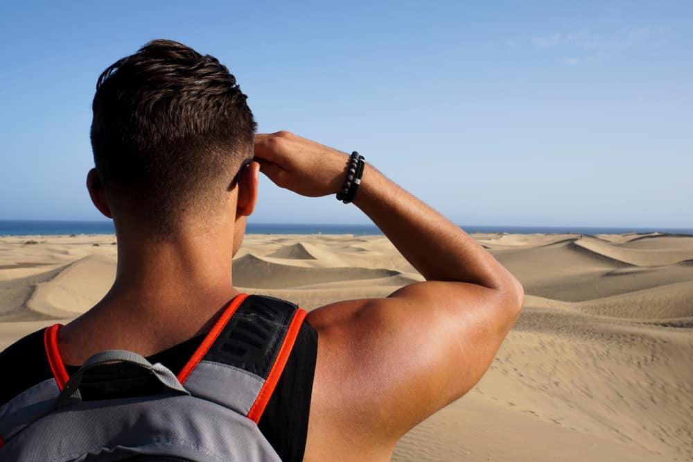 Posing in the sand dunes of Maspalomas