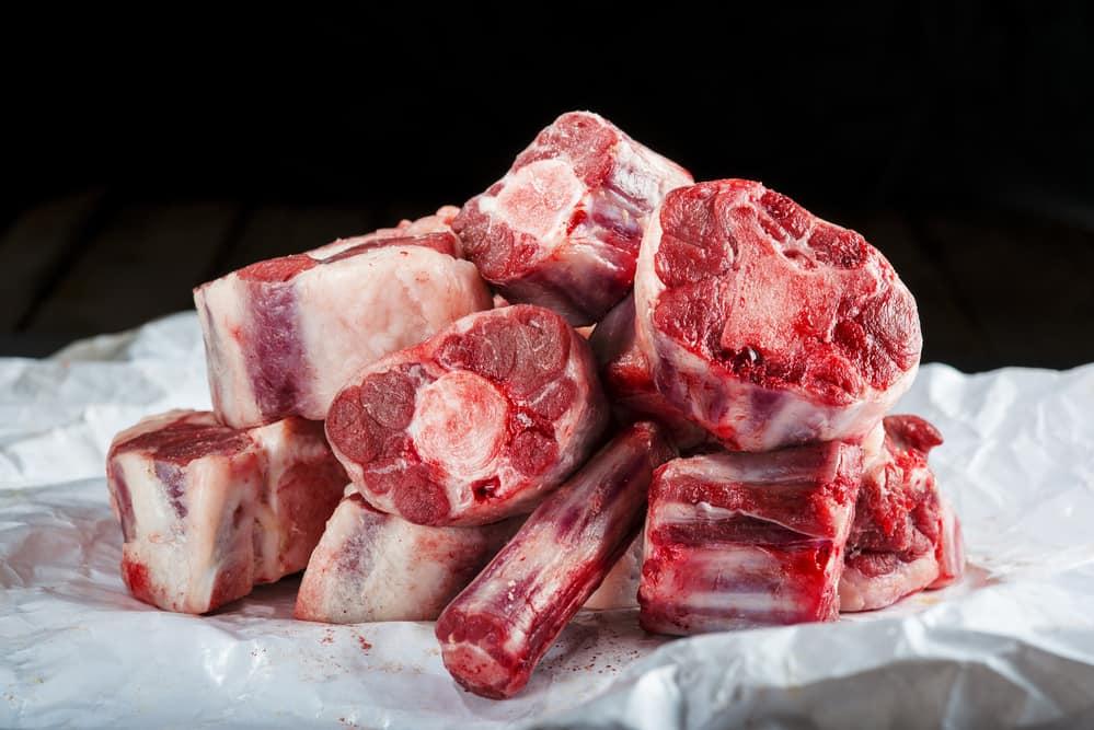 Fresh and raw oxtail cut