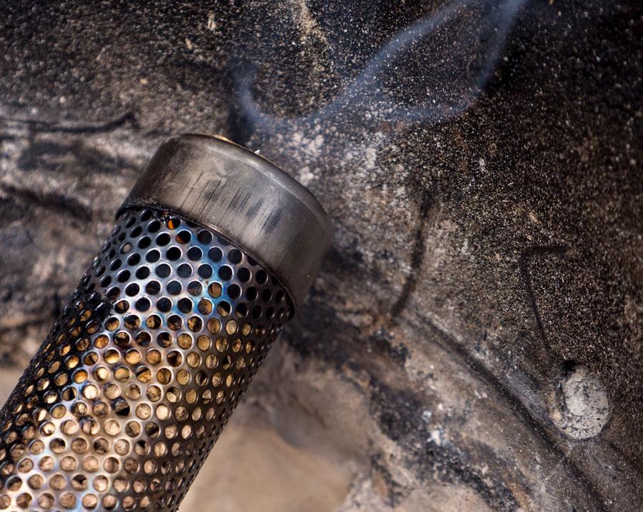 Smoking Pellets inside an Amazen smoking tube.