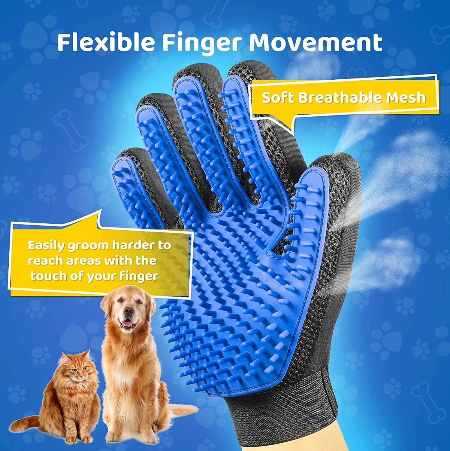 Silicone Gentle Efficient Pet Brush Gloves