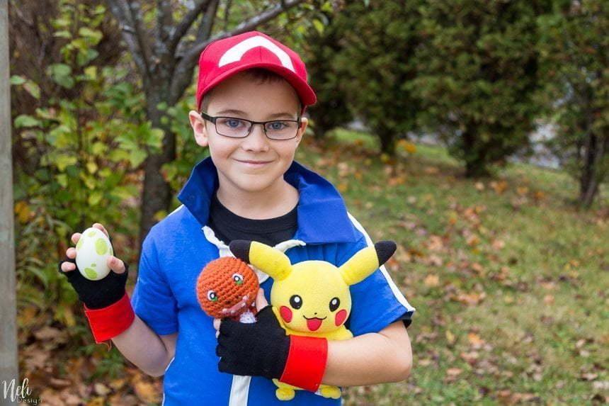 DIY Pokemon Ash Ketchum costume for kids or adults ideal for Halloween or Pokemon cosplay. Pokemon XYZ costume for your parties. Full tutorial on how to make Ash