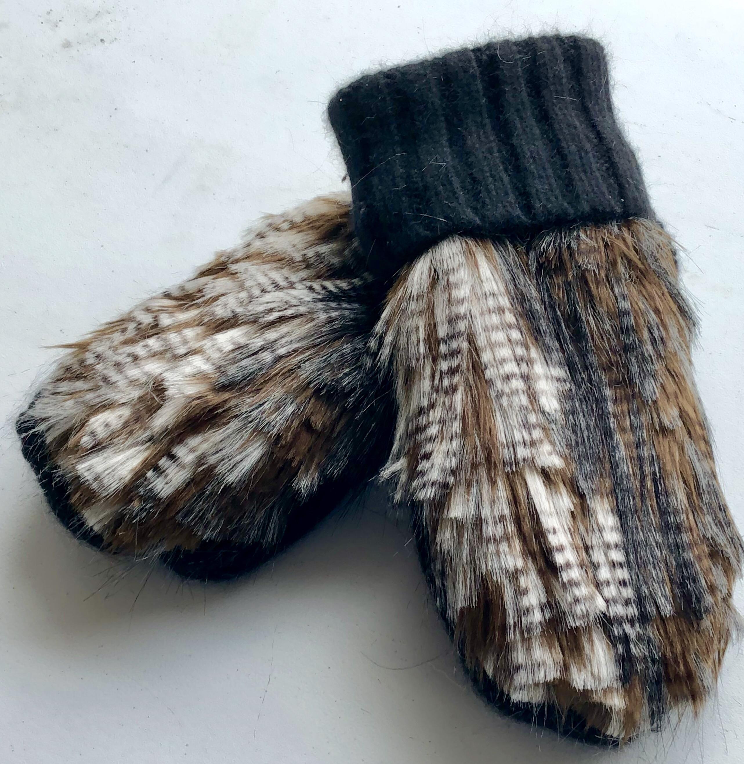 DIY Upcycled Faux Fur Mittens and Tips for Sewing with Fur