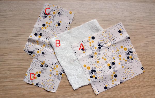 Gant et carré démaquillants lavables DIY en tissu micro éponge en viscose de bambou