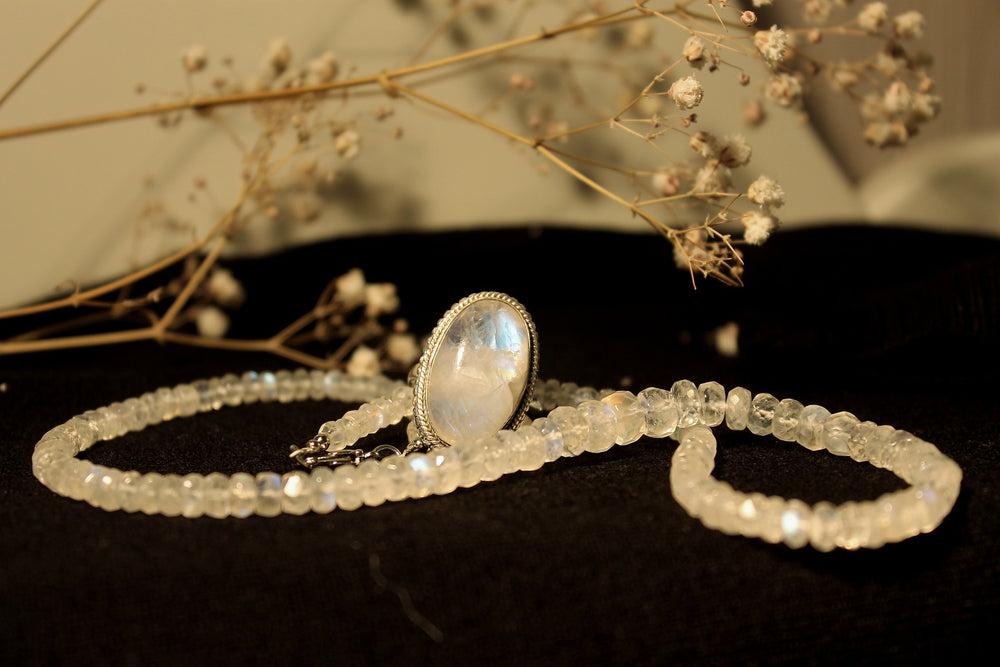 moonstone ring and necklace
