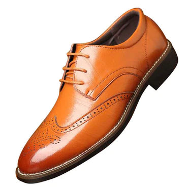 brown men leather shoes