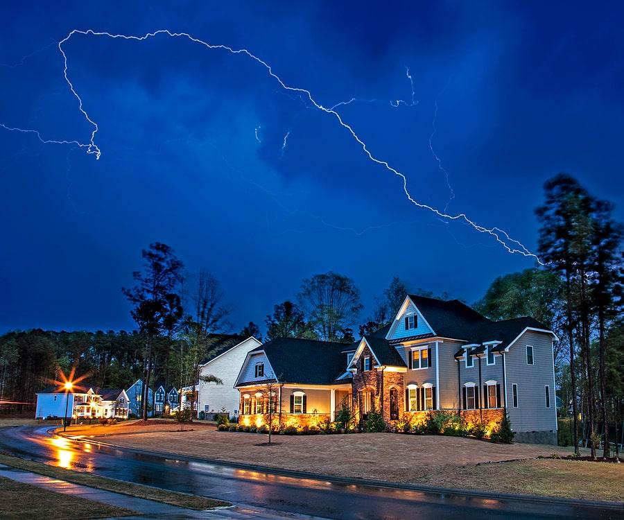 house struck by lightning