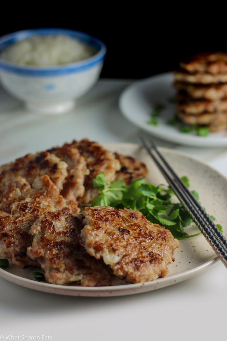 Pork fritters plated