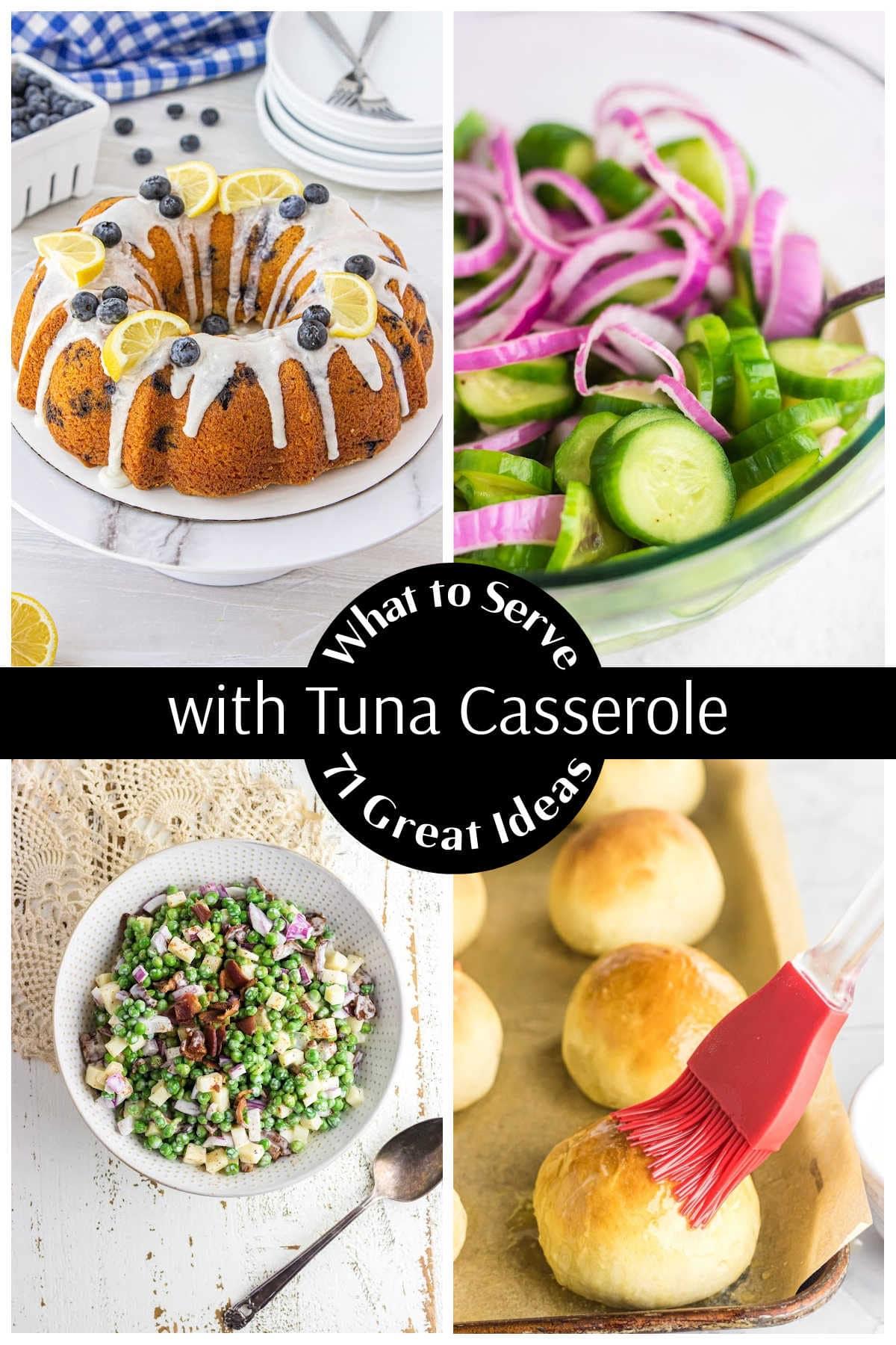A collage of images from this list of side dishes for tuna casserole.