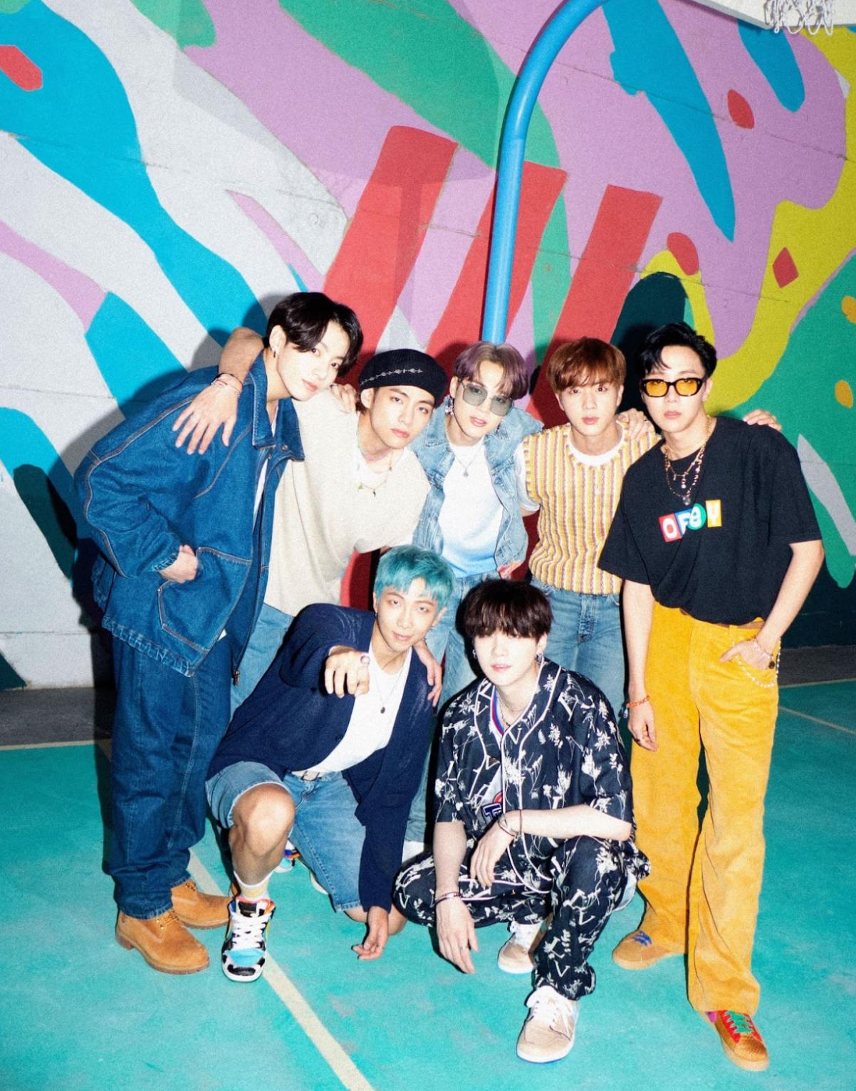 popular kpop group bts poster: dynamite