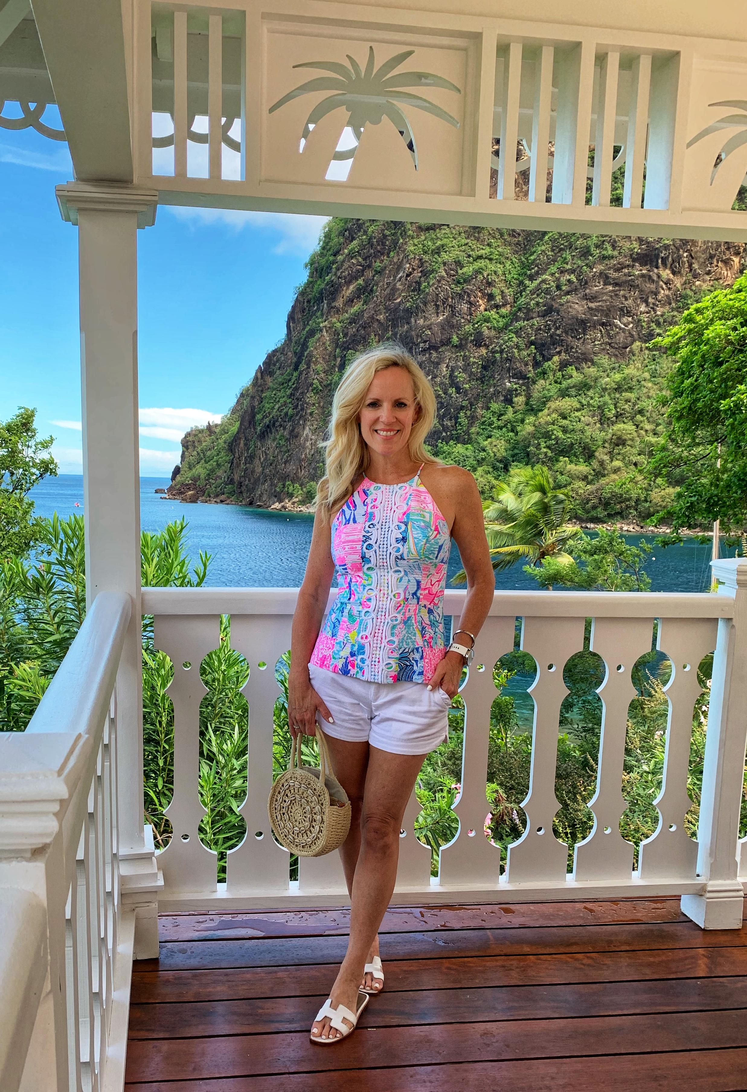 Lilly Pulitzer Patchwork Top, St. Lucia, Sugar Beach, Viceroy Sugar Beach, Alicia Wood, Dallas Travel Blogger