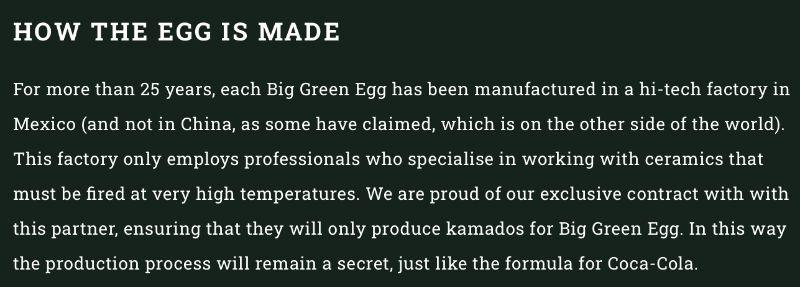 Where Is Big Green Egg Made?