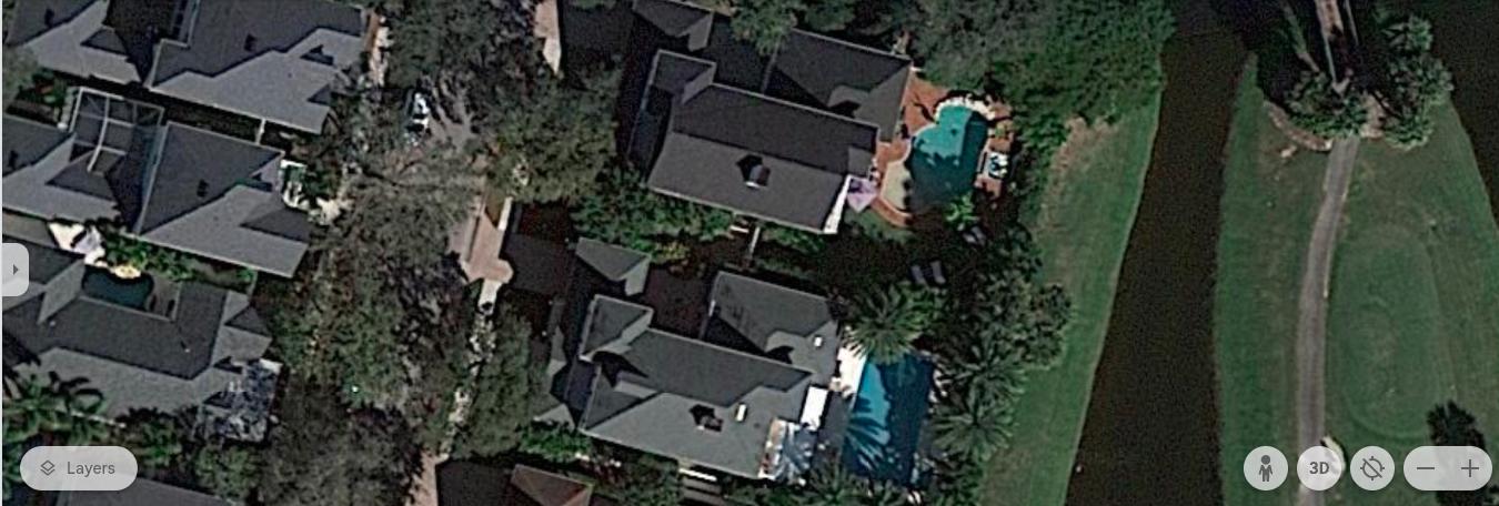 Farther shot of the house showing the vicinity (Image Credit: Google Earth)