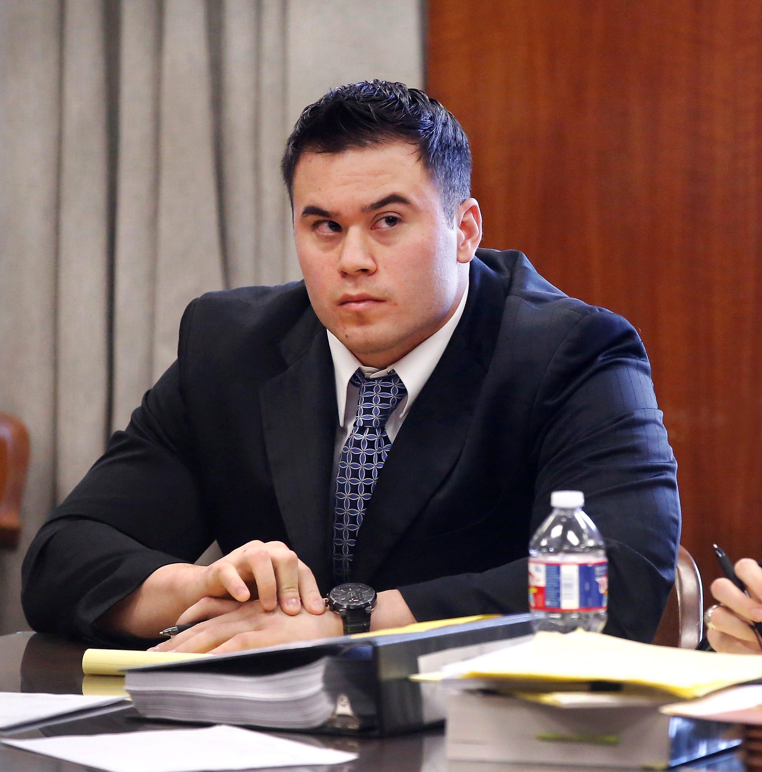 Former Oklahoma City police officer Daniel Holtzclaw is shown in Oklahoma County District Court on Nov. 17, 2014, during a preliminary hearing in his criminal case.