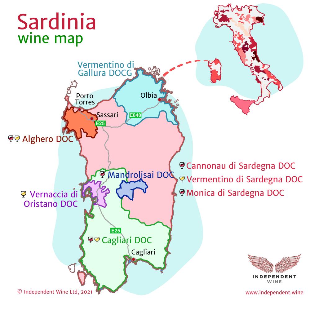 Cannonau di Sardegna grape on the vine, Siddura vineyard Gallura, Sardinia, Italy