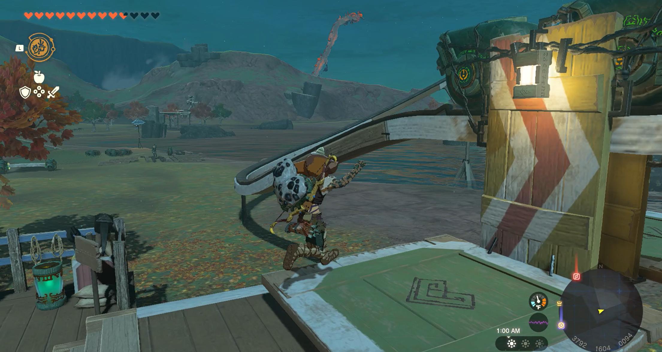 Link boards a sky tram in The Legend of Zelda: Tears of the Kingdom