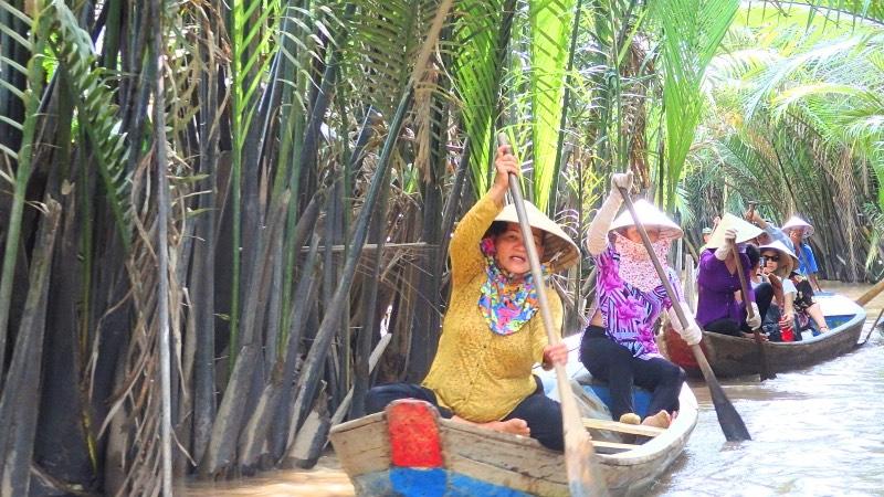 Mekong river boats the backpacking family