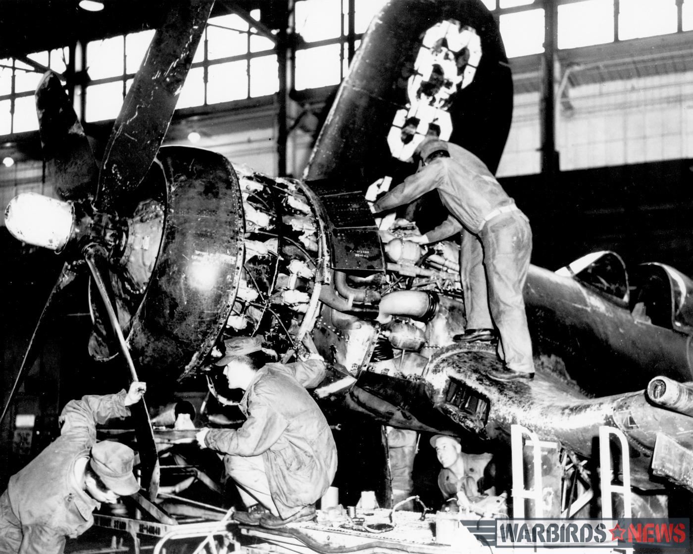 Bu.133693 undergoing maintenance at NAS Norfolk on April 13th, 1967. (photo via Stephen Chapis)