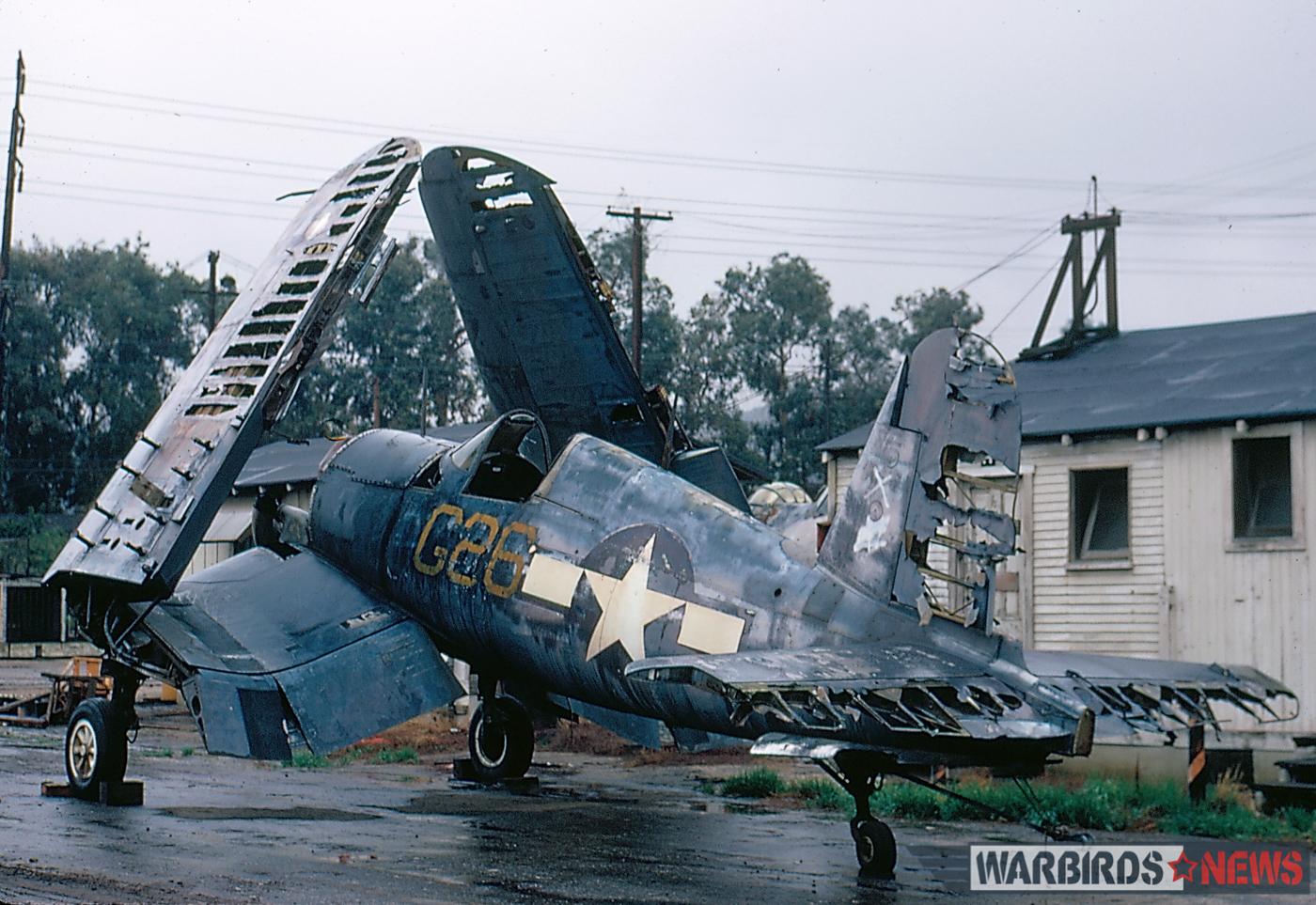 F4U-1A Bu.17799 at the MGM back lot in Culver City, CA during January, 1970. (photo Bruce Orris via Jim Sullivan)