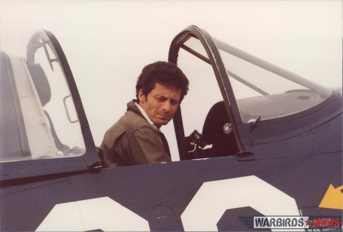 Steve Rosenberg in the cockpit of F4U-7 Bu.133693. (photo from Steve Rosenberg Collection)