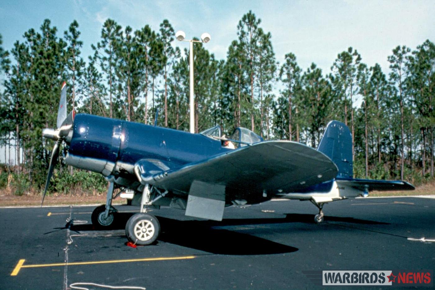 FG-1D Bu.92433 at Kissimmee in 1979, not too long before her demise in a hangar fire. (photo by Bill Thomas)