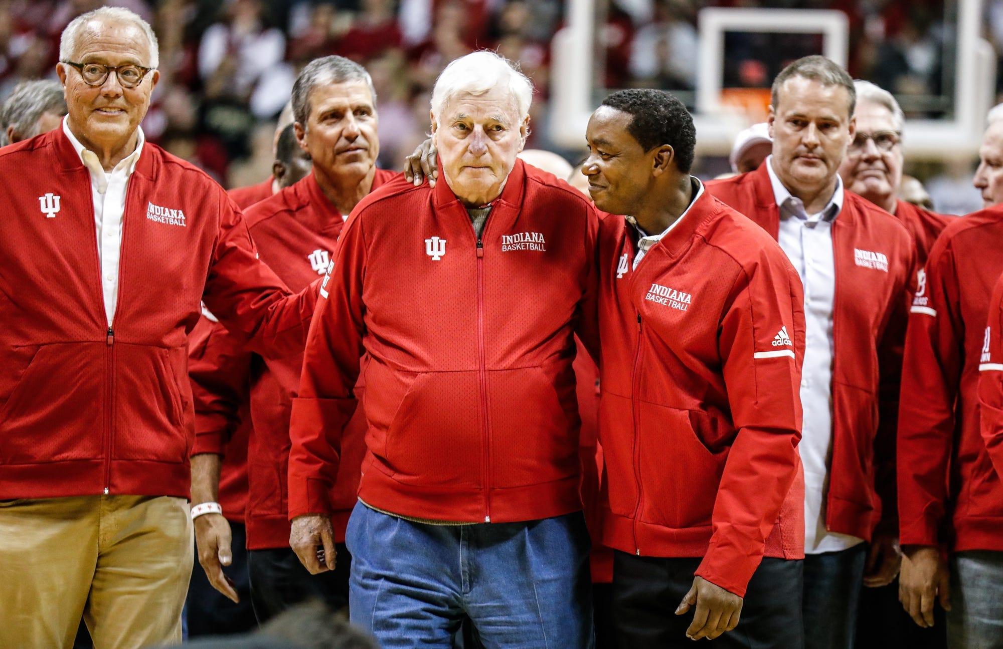 Former Indiana University Hoosier Head Coach Bobby Knight makes his first public appearance at IU Simon Skjodt Assembly Hall in years, during a game between the IU Hoosiers and the Purdue Boilermakers, at IU, Saturday, Feb. 8, 2020.