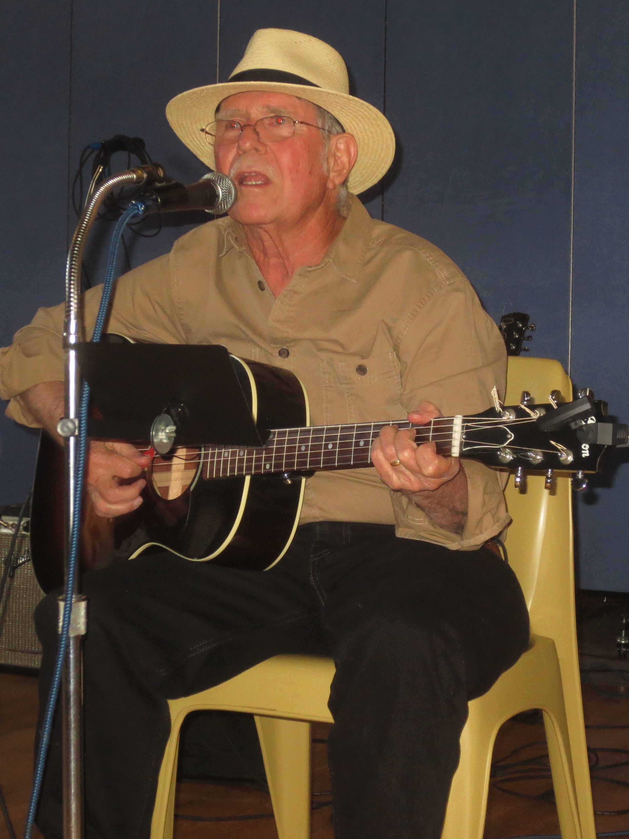 Country Joe McDonald, best known for his anti-Vietnam War anthem, performs at the Berkeley Historical Society.