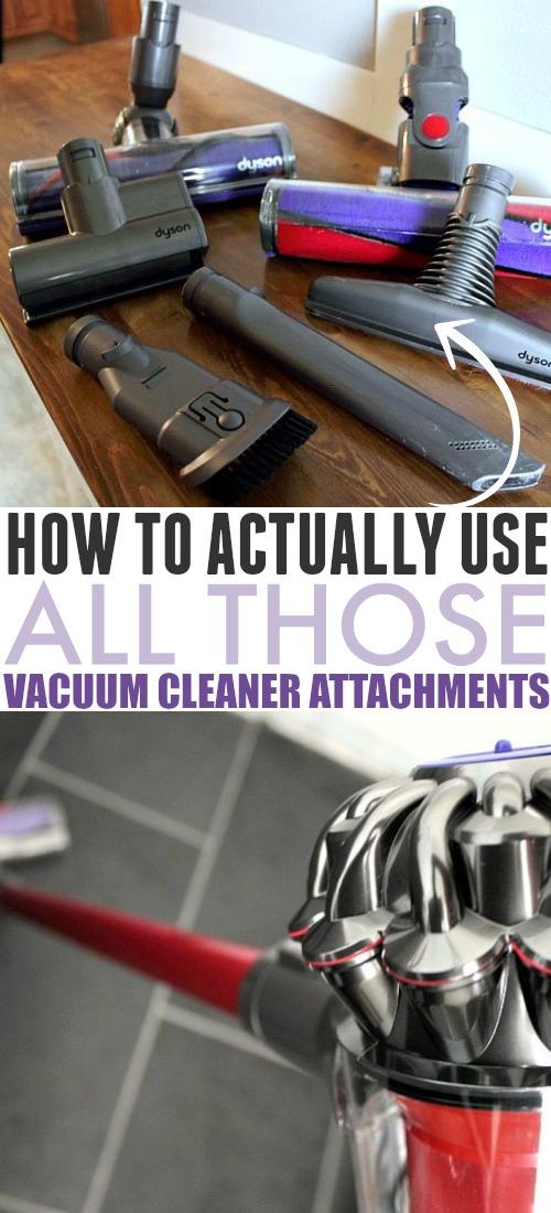 Vacuum cleaner attachments can be pretty confusing, especially if your vacuum comes with a lot of really fancy ones like my Dyson. Here