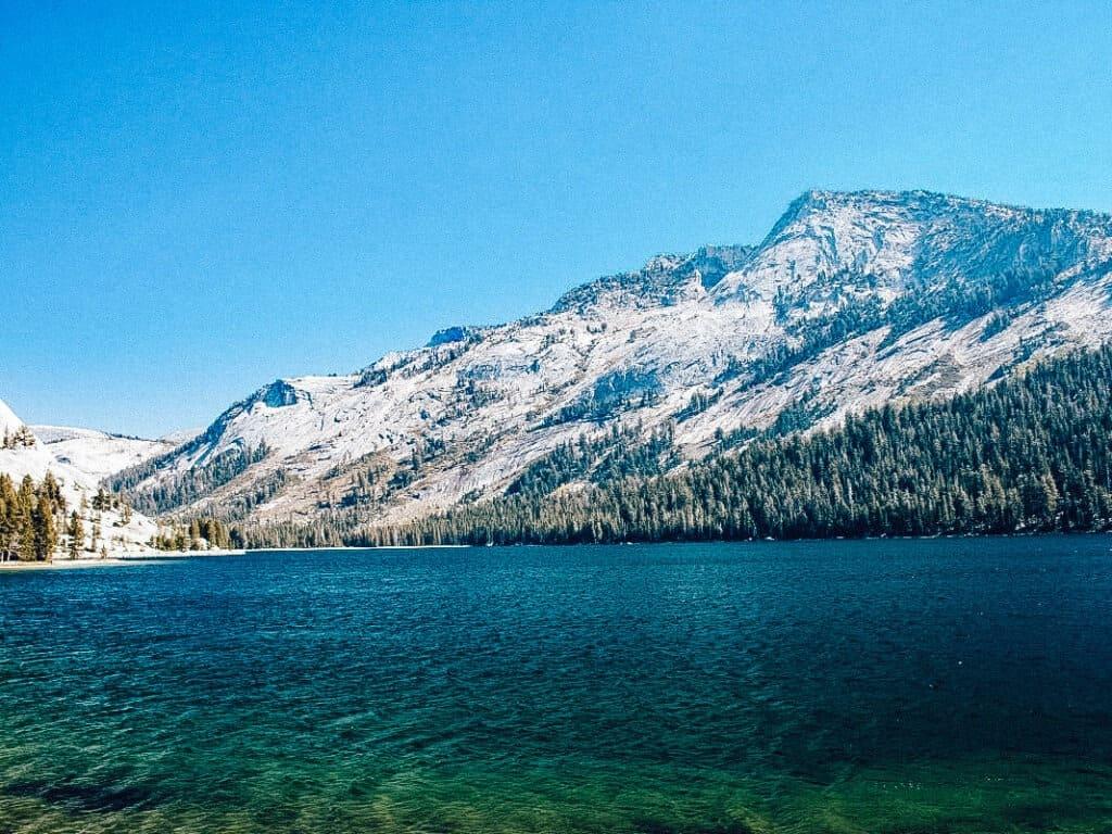 Tenaya Lake on Tioga Road in Yosemite.