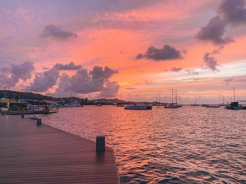 Sunset views from the Christiansted boardwalk on St. Croix