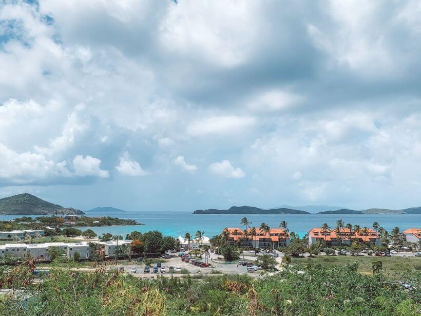 View of the Sapphire Bay Resort and the sea on St Thomas