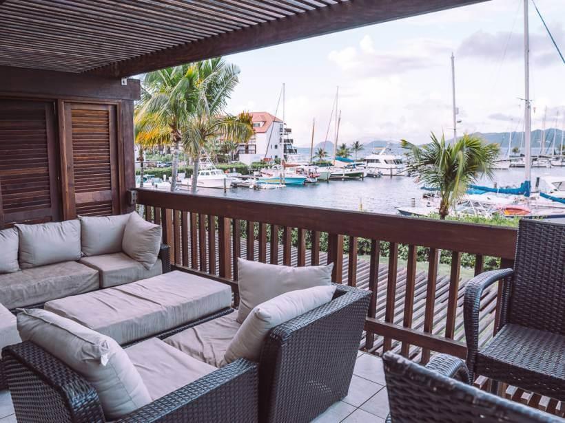 View from condo patio at Sapphire Bay Resort on St Thomas