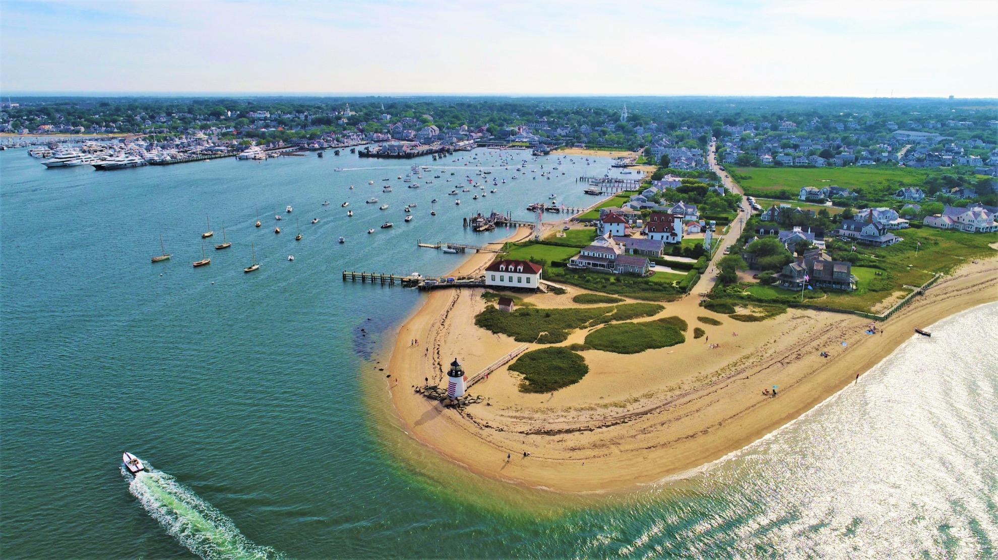 Aerial view of Nantucket.
