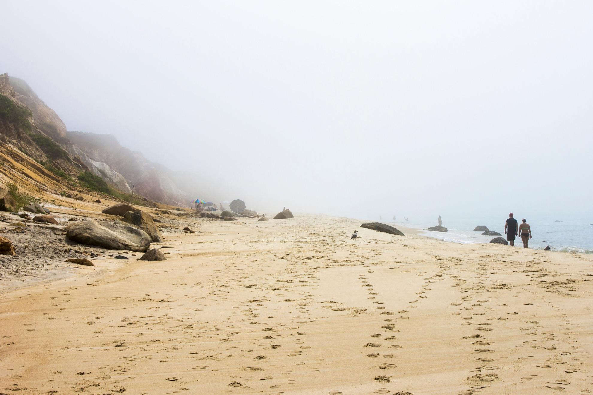 A foggy beach at Martha
