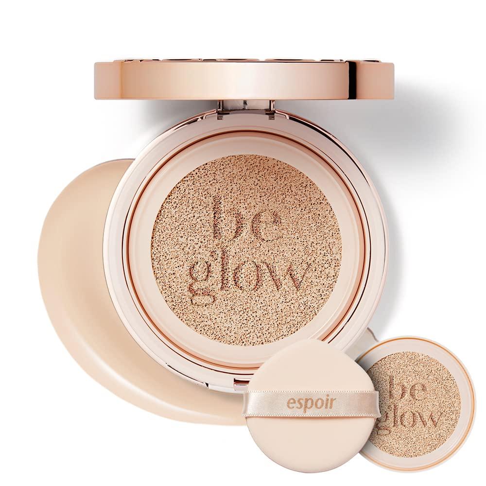 ESPOIR Pro Tailor Be Glow Cushion All New SPF42 PA++ #2 Ivory (13g+refill 13g) | Amazingly Light Feeling Foundation Cushion | Provides Thin, Smooth Layering Cover | Glow Skin All Day