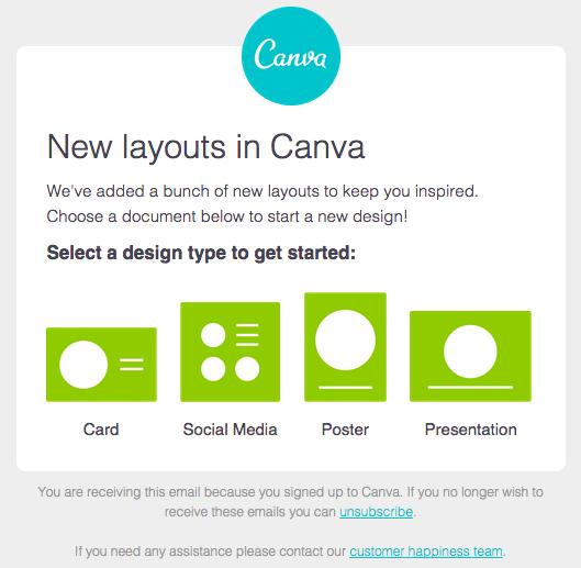 New layouts in Canva