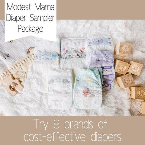 Modest Mama Diaper Sampler Package: Try 8 low-cost diaper sample packs