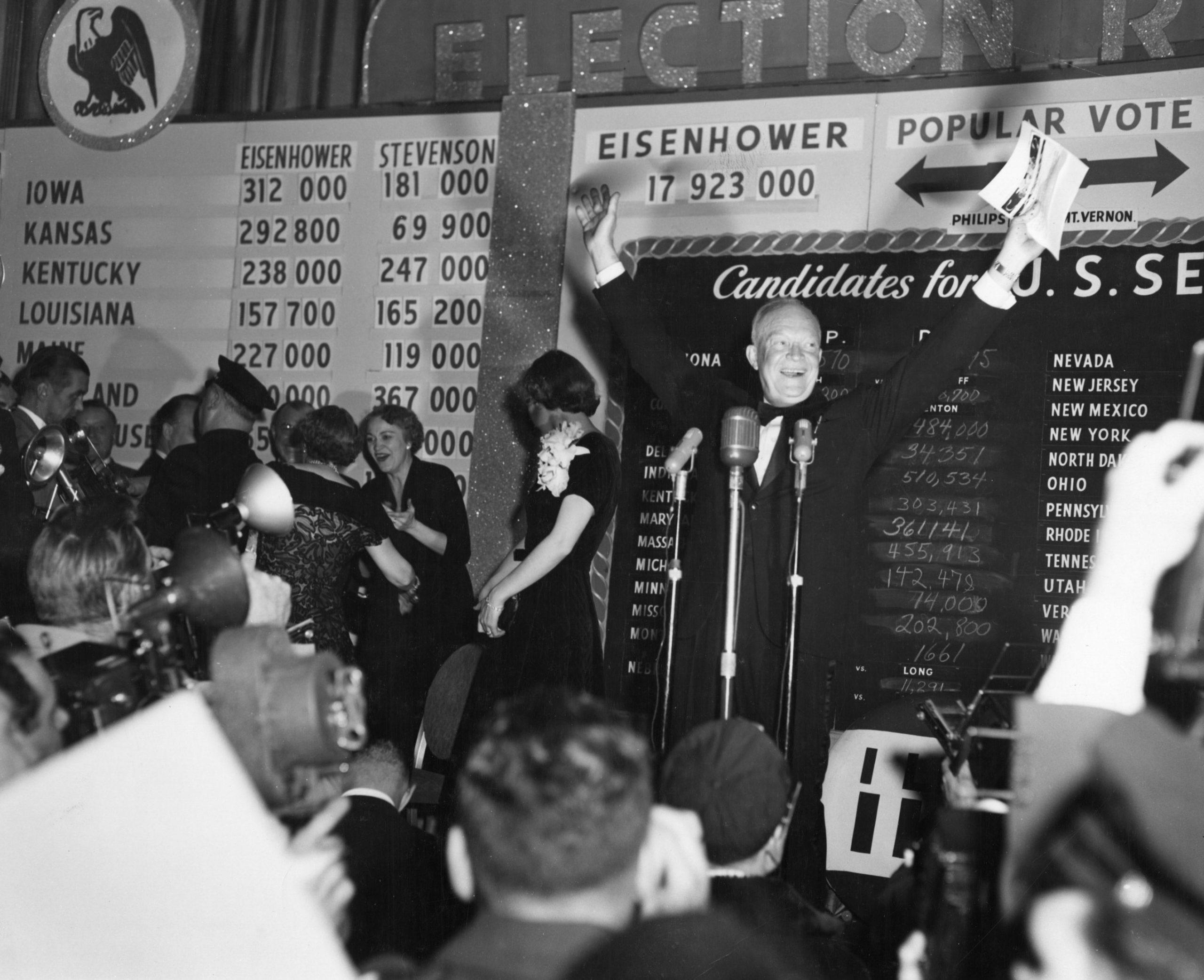 Dwight Eisenhower celebrates election results
