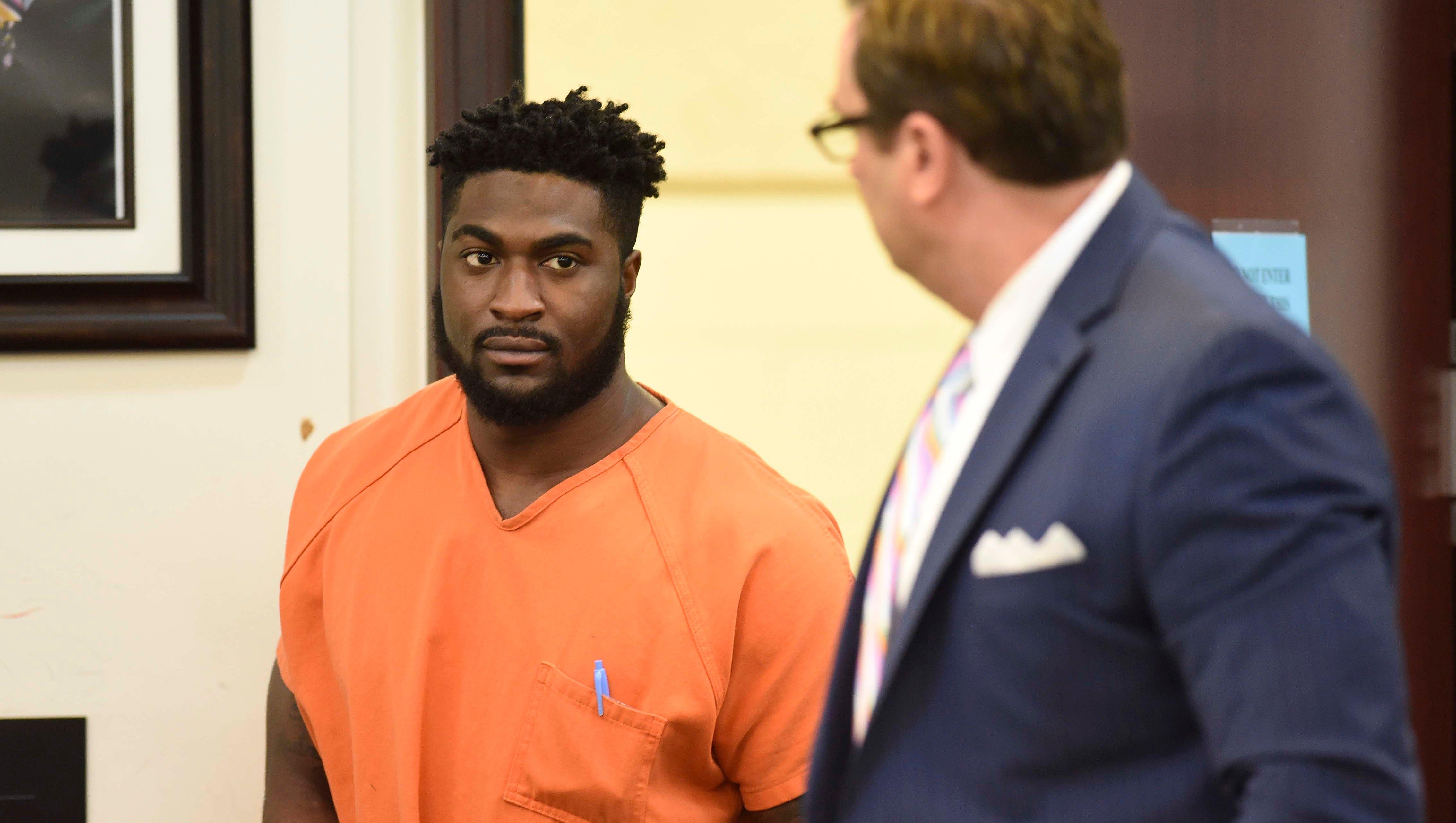 Cory Batey makes his way in court for his sentencing hearing in Judge Monte Watkins