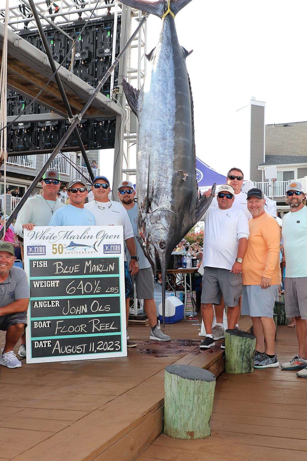 John Ols, a Laytonsville, Maryland, resident fishing on Floor Reel reeled in a 640.5-pound blue marlin to claim the most lucrative category - and an estimated $6.2 million - as the tournament concluded in Ocean City late Friday night.