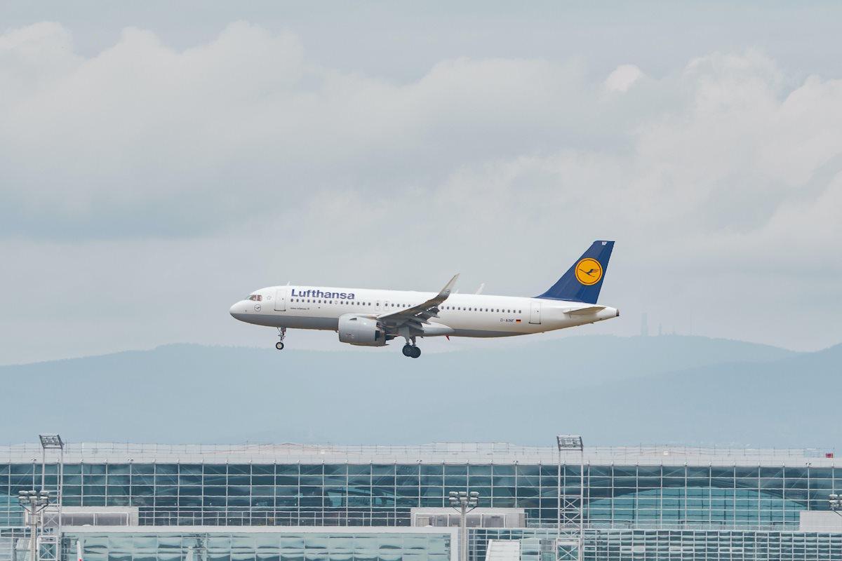 Lufthansa flight taking off