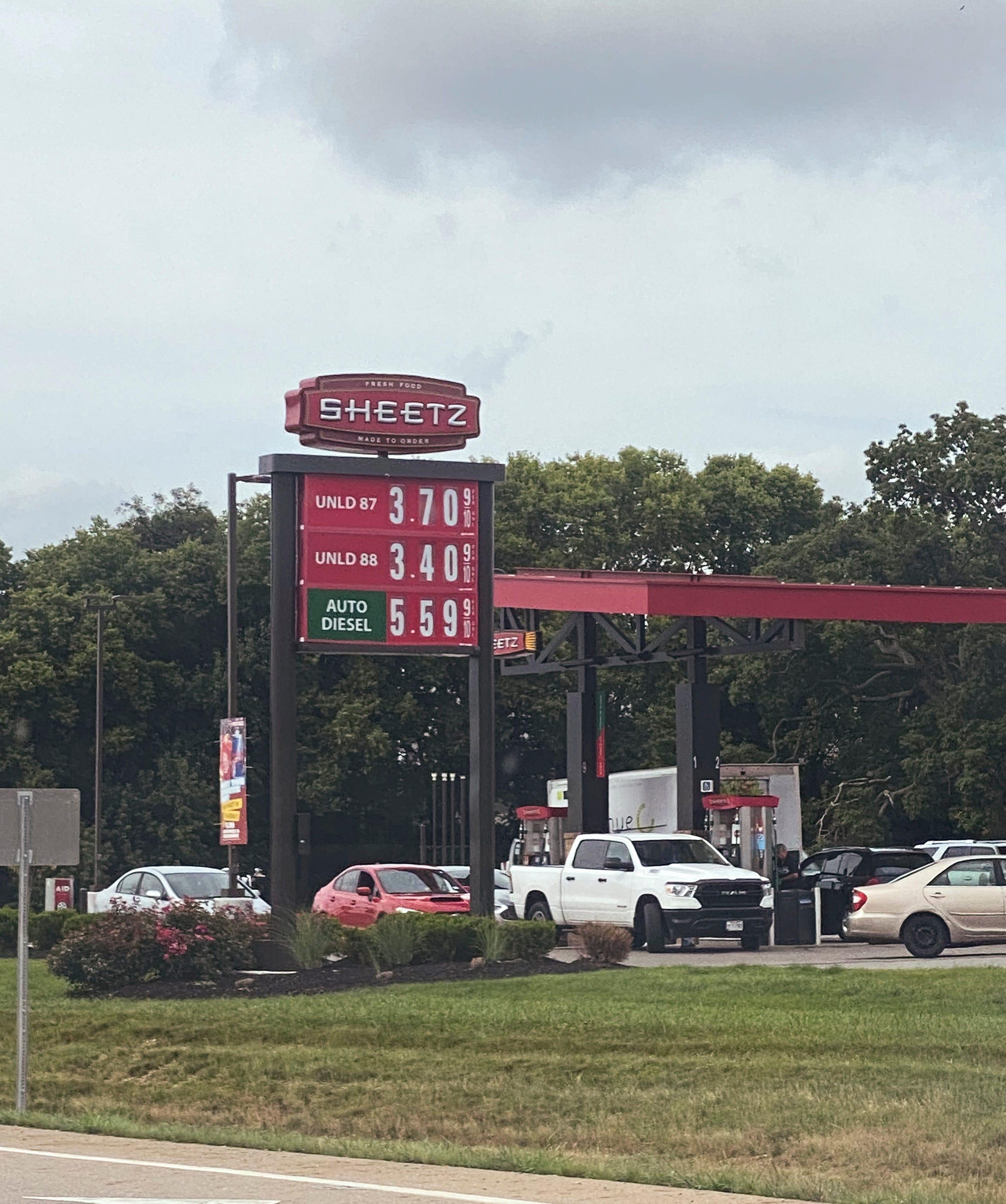 The Sheetz located on Route 23 near Circleville advertised $3.70 a gallon for unleaded 87 in July.