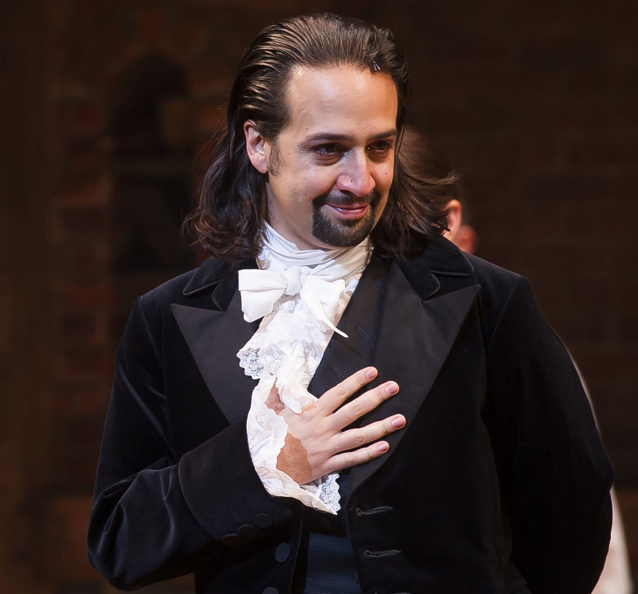 Lin-Manuel Miranda appears at the curtain call following the opening night performance of "Hamilton" at the Richard Rodgers Theatre, in New York. Alexander Hamilton is the face of the ten-dollar bill, and has been considered for removal from the note in favor of someone else. Photo by Charles Sykes/Invision/AP