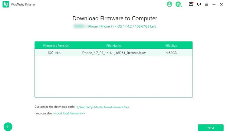 download firmware to computer downgrade