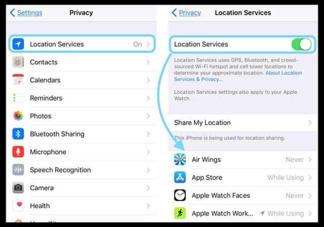 turn off location service