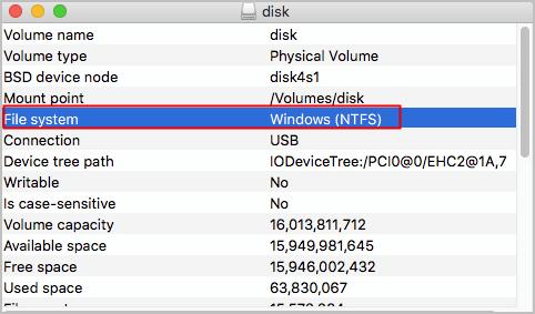 check if your lacie device is ntfs formatted 2