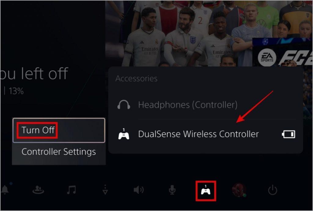 Turn Off Controller on PS5