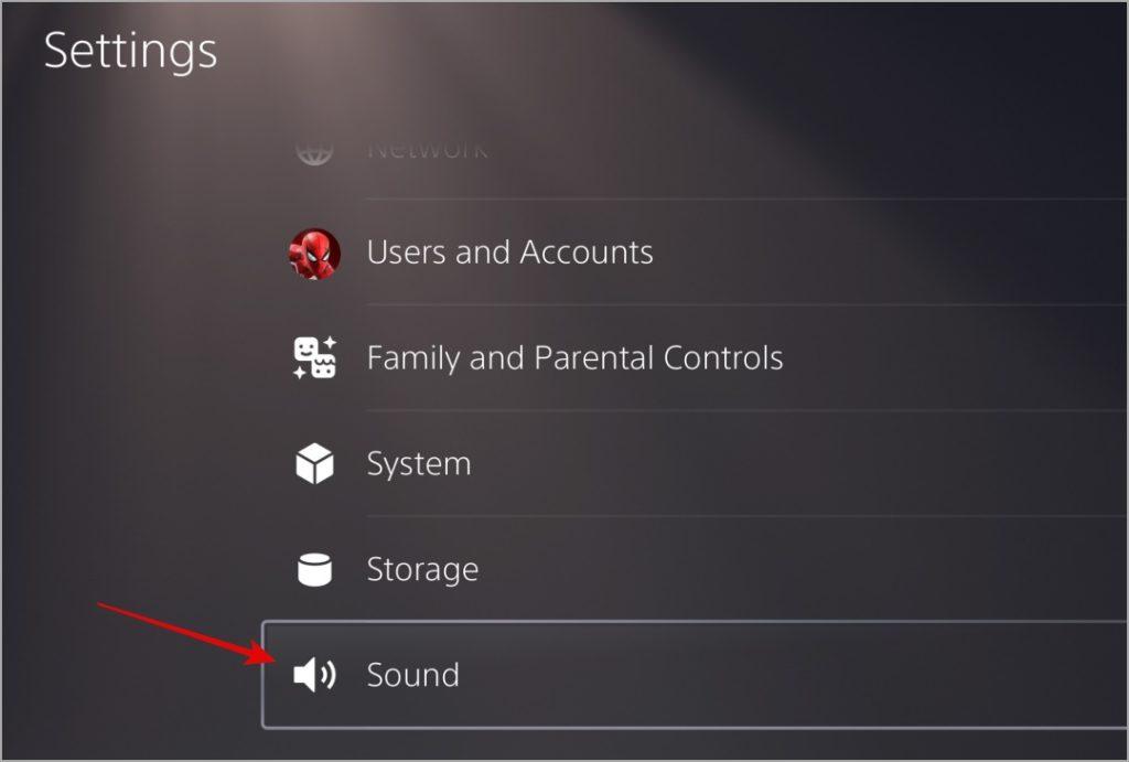 Sound Settings on PS5