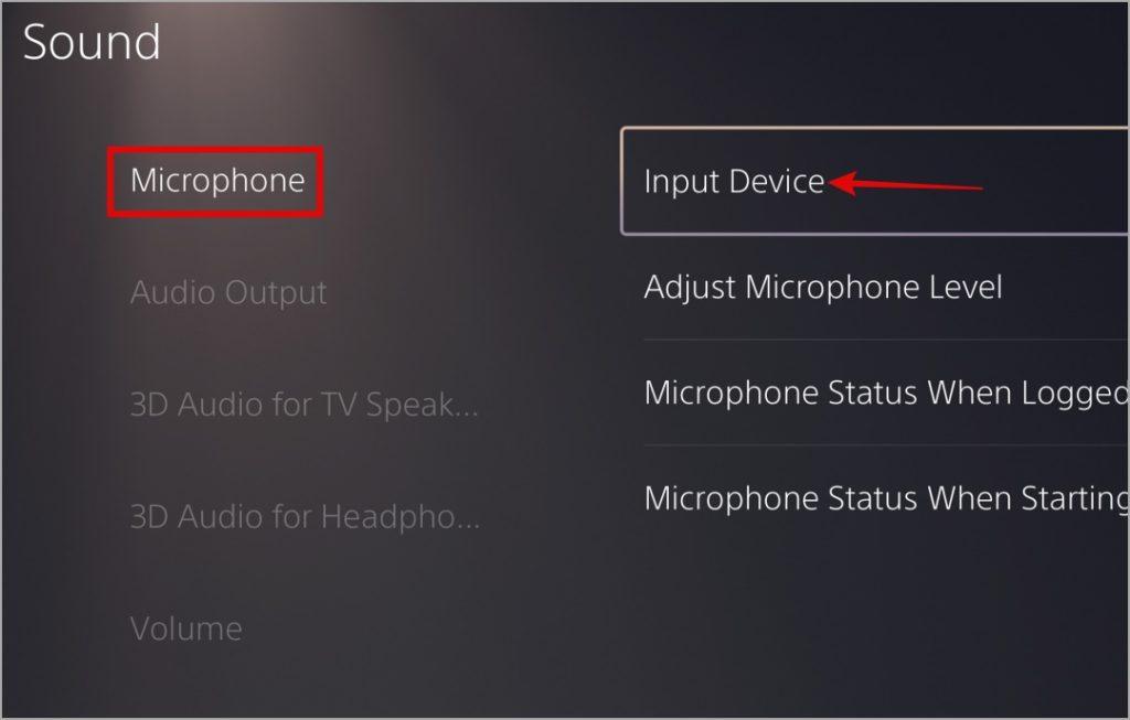 Change Audio Input on PS5